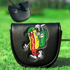 Fun Hot Dog Golf Putter Cover with Magnetic Closure, Padded Interior for Protection, Stylish Design for Semi-Circular Horn-Shaped Putters