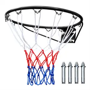 Basketball Rim Replacement 18" Steel Rim with Net, Easy To Install and Reliable Quality