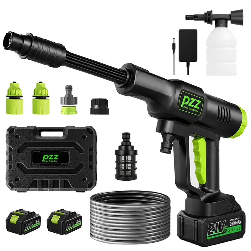 PZZ Cordless Pressure Washer and Dual Batteries, Handheld Portable Washer for Car, Home Cleaning & Garden Watering