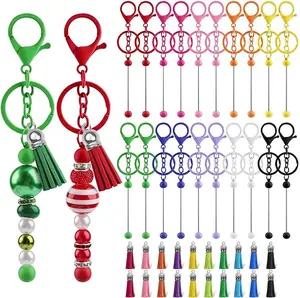 20/40 piece keychain set, DIY handmade keychain with keychain and tassel, Christmas gift