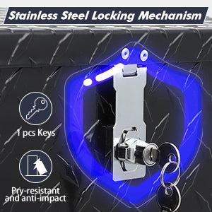 GARVEE 20 Inch Aluminum Diamond Plate Tool Box: Secure, Heavy Duty, Waterproof Storage for Truck Beds and RVs with Lock, Keys, and Side Handle