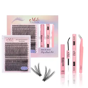 M&Svivilash Radiant012 DIY Lash Extension, Bond, Seal, Tweezer, Remover For Girl at Home Makeup Cosmetic Beginner Friendly Waterproof - Lightweight false  eyelashes Salon lashcluster