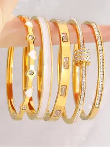Elegant Fashionable Bracelet Jewelry Set, Exquisite Bracelet, Stainless Steel Fashionable and Eternal Lightweight Bracelet, Daily Fashionable Item, Perfect for Parties, Gatherings, Stackable Bracelets, Rhinestone Bangle Bracelet