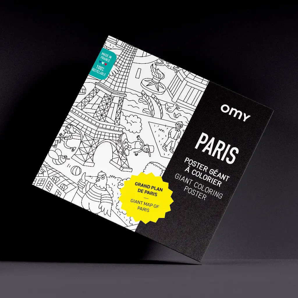 Paris Coloring Poster Giant Landmarks Tour For Kids