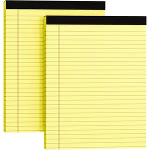 Legal Pads 8.5 x 11, 2 Pack Yellow Note Pads 8.5 x 11 Writing Pads, Wide Ruled Legal Notepads, Lined Pads of Paper Yellow Paper Pads, 30 Sheets Per Notepad for School, , Office, Business
