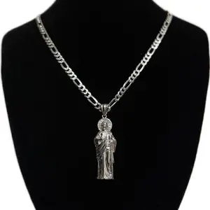 Cadena de San Judas Tadeo de Plata 925 with Silver Chain and Pendant