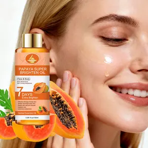 Papaya Brightening Oil, Body Care, Body Firming Oil, containing papaya, aloe vera and hyaluronic acid, tightens and deeply nourishes body skin, locks in moisture, Hydrating, keeping skin soft and smooth, brightening complexion with plant-based formula