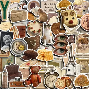 60-Pack Cartoon Butter Toast Stickers - Adorable DIY Decals for iPad, Phone Case & Waterproof Journal Decor bulingbulingsticker