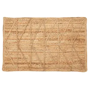Triangle Jute Doormat Rug, Natural -  2 x 3 ft