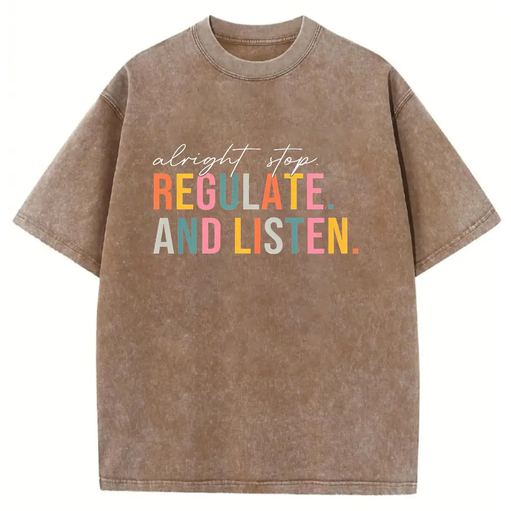 Washed T-shirt-Coffee