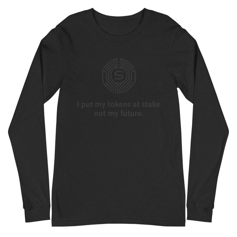 Unisex I put my tokens at stake Long Sleeve Tee (BLACK DESIGN)