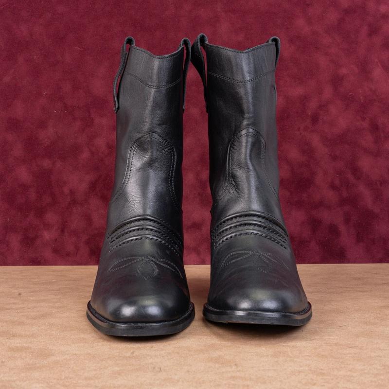 Bibi Lou Women Black Leather Cowboy Western Mid calf Boots 9US EUR39