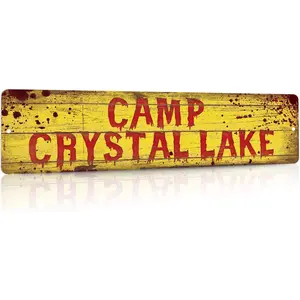 Putuo Crystal Lake Street Sign - Horror Movie Decor, Man Cave & Chill Room Decor, Funny Gift Idea, 16x4in
