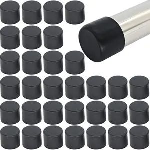 Chair Table Leg Caps 32Pcs Black Rubber Cylindrical 3/4 Inch (19mm) Diameter Non-Slip Rubber Grip