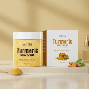 Turmeric Body Scrub for Glowing Skin - Natural Exfoliator to Brighten & Hydrate, Gently Cleanses & Smooths Skin, 100g for All Skin Types, Limited Time Offer, Body Care