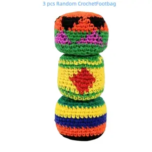 3pcs Funny Crochet Footbag, Assorted Colors Woven Kickball, Soft Knitted Kick Balls with Easy Handling for Children and Beginners, Fun Gift Idea, Crochet Gifts