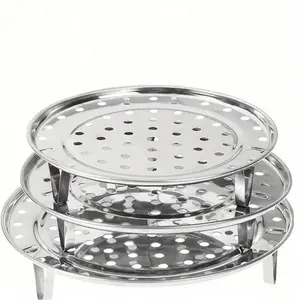 Ldq Stainless Steel Steamer Rack, Multi-Layer Round Steamer Insert with Efficient Steam Distribution and Can Holder, Perfect for Home Kitchen Storage Pots