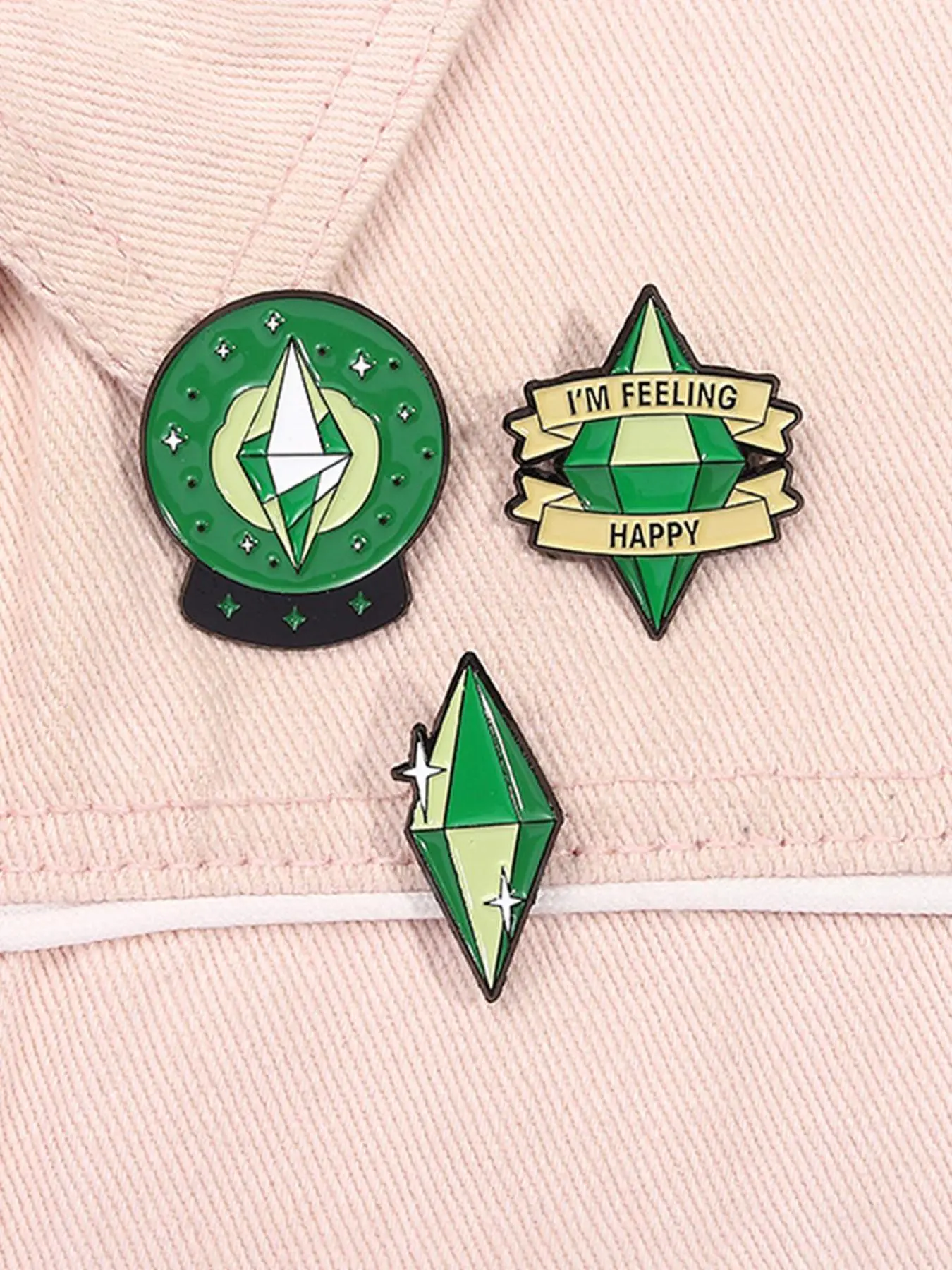 Set of 3 The Sims Enamel Pins, Cool Role-Playing Game Character Brooches, Alloy Lapel Badges for Fashion Accessories