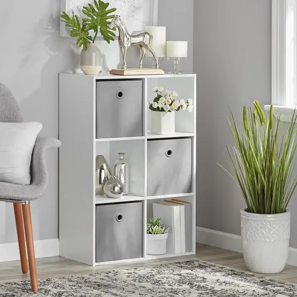 Mainstays 6 Cube Storage Organizer, White Mainstays 6 Cube Storage Organizer, White
