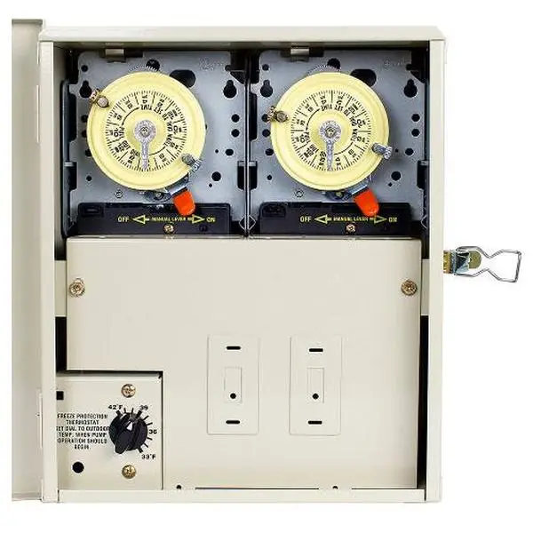 Intermatic Dual Kitchen Timer - 120 VAC 60 Hz, Freeze Protection, Adjustable Setpoint, Heavy-Duty Type 3R Metal Enclosure for Indoor & Outdoor Use with Kitchen Utensils, Gadgets