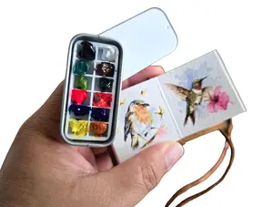 Mini Watercolor Palette Ring, Travel Palette, Portable watercolor palette