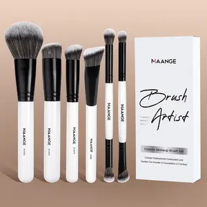 MAANGE 2pcs/3pcs/6pcs,Cosmetic Brush Set,Angled Foundation Brush Powder Brush Concealer Brush Smudge Brush Eyeshadow Brush Nose Shadow Brush Detail Brush for Flawless Application,Essential Tools for Makeup Lovers