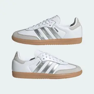Adidas Samba OG White Silver Metallic Grey (Women's) JI2725 New Sneaker