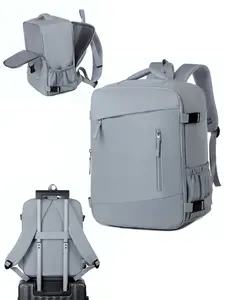 40x30x20cm Travel Backpack, Expandable Carry On, 15.6inch Laptop Bag, Shoe & Wet Pockets, Casual Fabric Mochila De Viaje