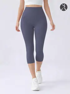Women's Basic High-Waisted Leggings With SidePockets Outdoor Casual Capri Pants Comfortable & Breathable Gymwear