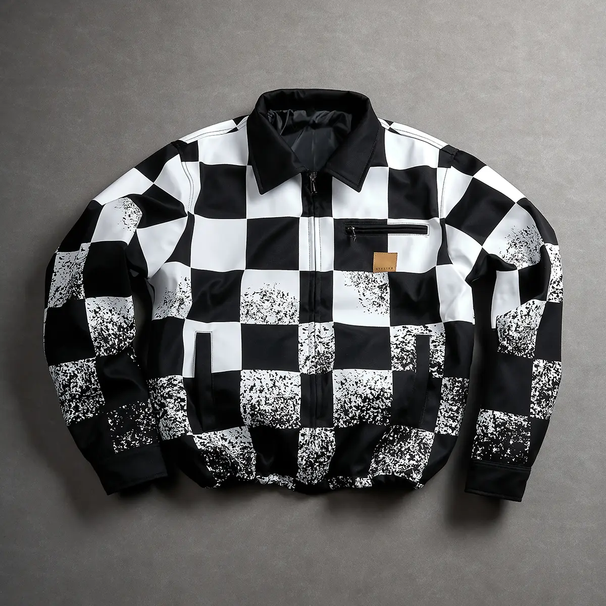 Fashion Vintage Plaid Jacket Retro Street Style Zipper Coach Jacket
