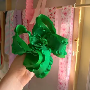 Emerald Green Ruffle Boutique Hair Bow | Classic Spring & St. Patrick’s Day Bow