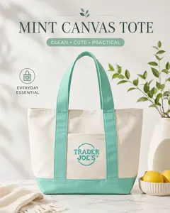 Trader Joe’s Mint Canvas Tote Bag – Cute Mini Everyday Carry Bag