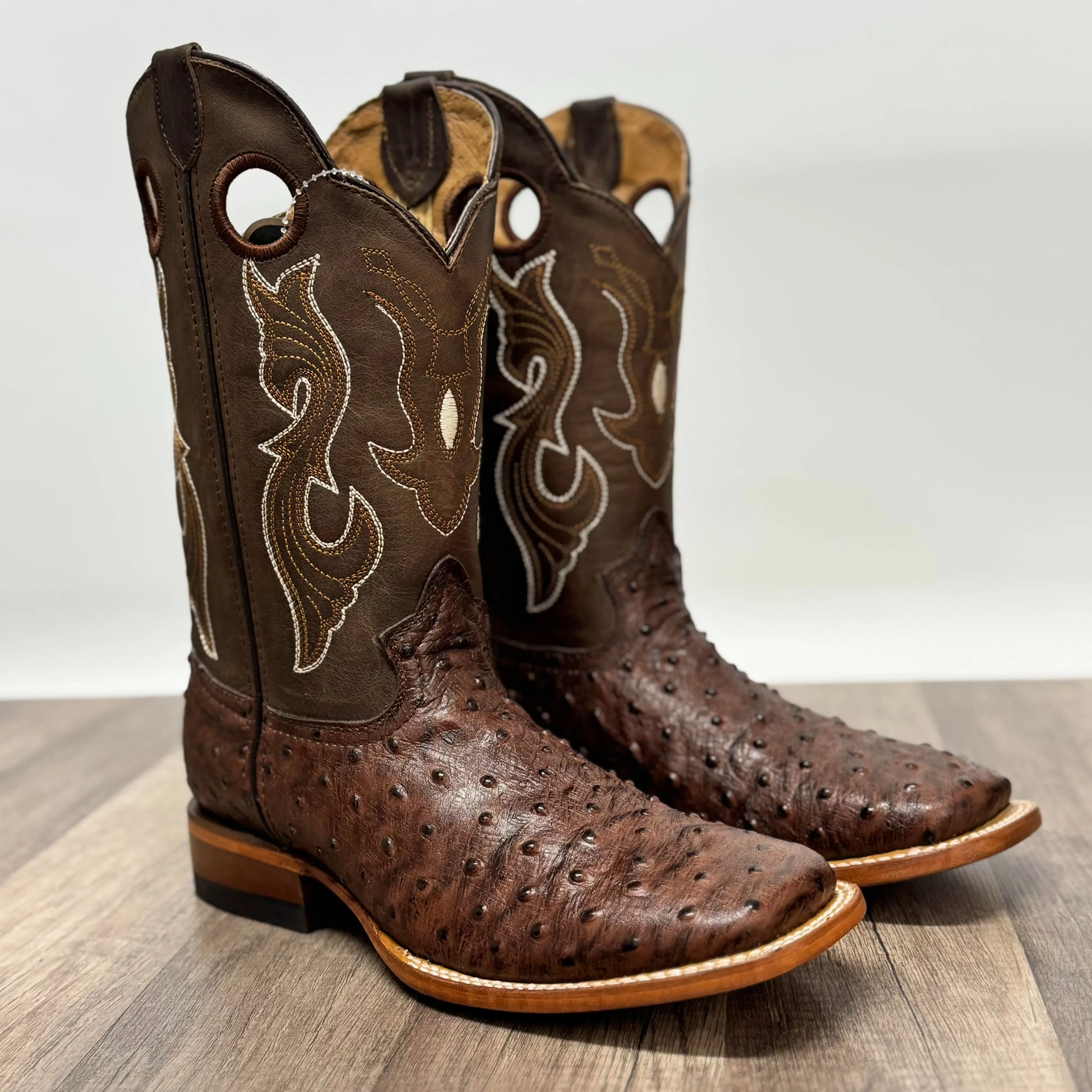 070 Mens Western Botas Vaquero Hecho En Mexico Square Toe Cowhide