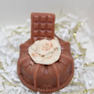 Morning Brew Crumble - Rich Chocolate Dessert with Creamy Topping and Chocolate Garnish for Decor and Candles