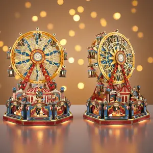 Century Ferris Wheel - Book Nook Kit for Adults Booknook DIYMiniature House Kit 3D Wooden Puzzles for Adults WoodGifts for Book Lovers Women Friends SQ-69-24