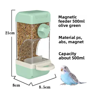 Automatic Parrot Bird Feeder - Anti-Splash, Mess-Proof, No-Waste Hanging Food Container with Seed Catcher and Grain Separator for Bird Cages