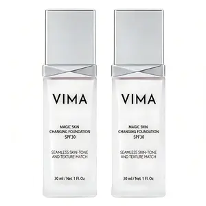 Vima Magic Skin Changing Foundation SPF30 Paraben-Free Vegan Makeup Lightweight Long-Lasting Coverage Seamless Skin Tone Match for Wives Old Women Moms Daily Cosmetic Waterproof & Sweatproof