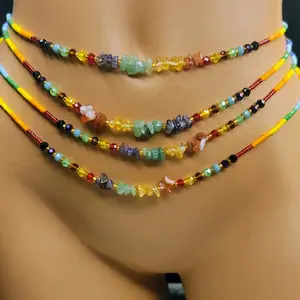 Luxury Rainbow Waistbeads, Tie On Women Adormnent Body Jewelry, for Daily Use  (1 PCS).