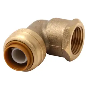 212 MAIN U314LF 0.75 in. Push-Fit Sharkbite x FNPT Elbow Copper Fitting, Disassembly-Ready for Boating Plumbing, Compatible with CPVC/PEX Pipe
