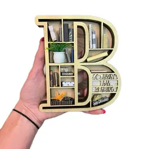 Miniature Alphabet Letter Bookshelf Handmade Decorative Sculpture with Personalization Options Customizable Features Artistic Modern Home Ornament