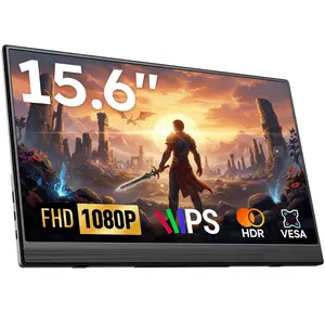 15.6 Inch Portable Monitor for Laptop Mac Phone FHD 1080P IPS USB C HDMI Ultra Slim Gaming Screen for PS Xbox Switch