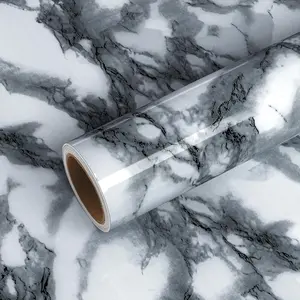 Marble Pattern Self-adhesive Film, Waterproof & Removable Wallpaper, Marble Backsplash Wallpaper, Decorative Vinyl for Kitchen, Countertops, Cabinets