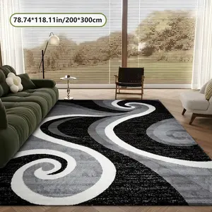 Velvet Soft Comfortable  Abstract Spiral Pattern 2D Printing Rug Fashion Home Decor, Commercial Decor Carpet, Living Room Rug, Sofa Cushion Bedroom Rug, Bedside Blanket Door Entrance Mat, Dining Table Carpet