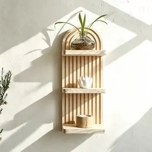 Wooden Arch Shelf, 1 Count Wall Mounted Storage Rack, Modern Home Decor for Living Room Bedroom, Home Organizer, Wall Mountable, Wall Mount Design, Decorative