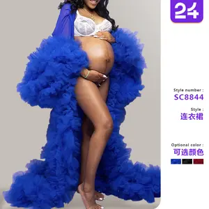 2025 new cross-border autumn and winter European and American woolen coat large size pregnant women long knee-length mesh coat