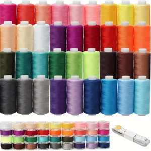 72pcs Vibrant Sewing Thread Kit - 400 Yards Each, Pre-Wound Spools in 36 Assorted Colors with Portable Thread Cutter, Ideal for Hand & Machine Sewing, DIY Projects, Emergencies & Travel, Sewing Supplies Accessories