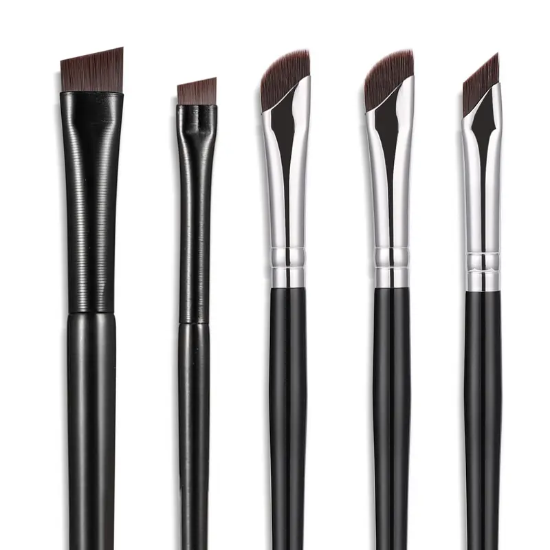 5-Piece Set Eyeliner Brushes for Precision Makeup Application – Includes Angled & Ultra Thin Slanted Flat Angle Brushes Pack Cosmetic Kit Blush