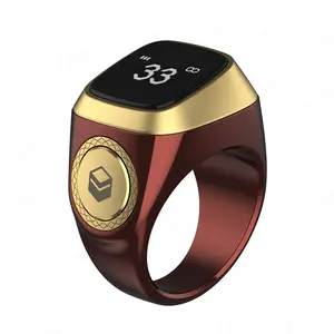 IQibla Smart Dhikr Counter Ring - Waterproof Touch-Controlled Electronic Digital Tasbih Tally, Muslim Prayer Time Vibration Reminder Wearable Device for Smart Electronics Enthusiasts