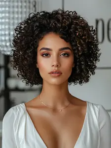Unisex Highlights Bubble Hair Wig, 12 Inches, Natural Look, Party-Ready, Versatile for Daily Wear, Holiday Celebrations, Role Play