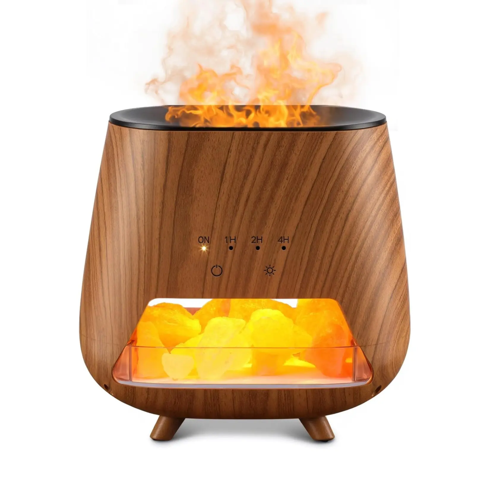 Essential Oil Diffuser for Home: Aromatherapy Diffuser with Himalayan Pink Salt Rock,200ml Cool Mist LED Night Light and Auto Off Function for Bedroom